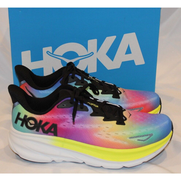 NIB Hoka One Men's Clifton 9 Running Athletic Sneakers BBML BLACK MULTI 11 NIB - Picture 1 of 6